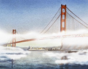 Golden Gate Bridge And San Francisco Fog 